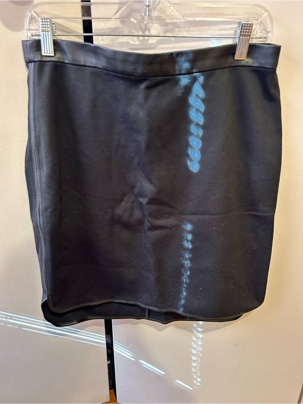 Club Monaco Black Skirt W/Faux Leather Detailing
